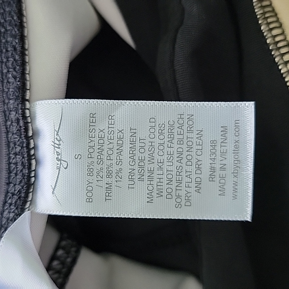 X by Gottex Black & Gold Contrast Leggings Women's Small - Picture 6 of 9